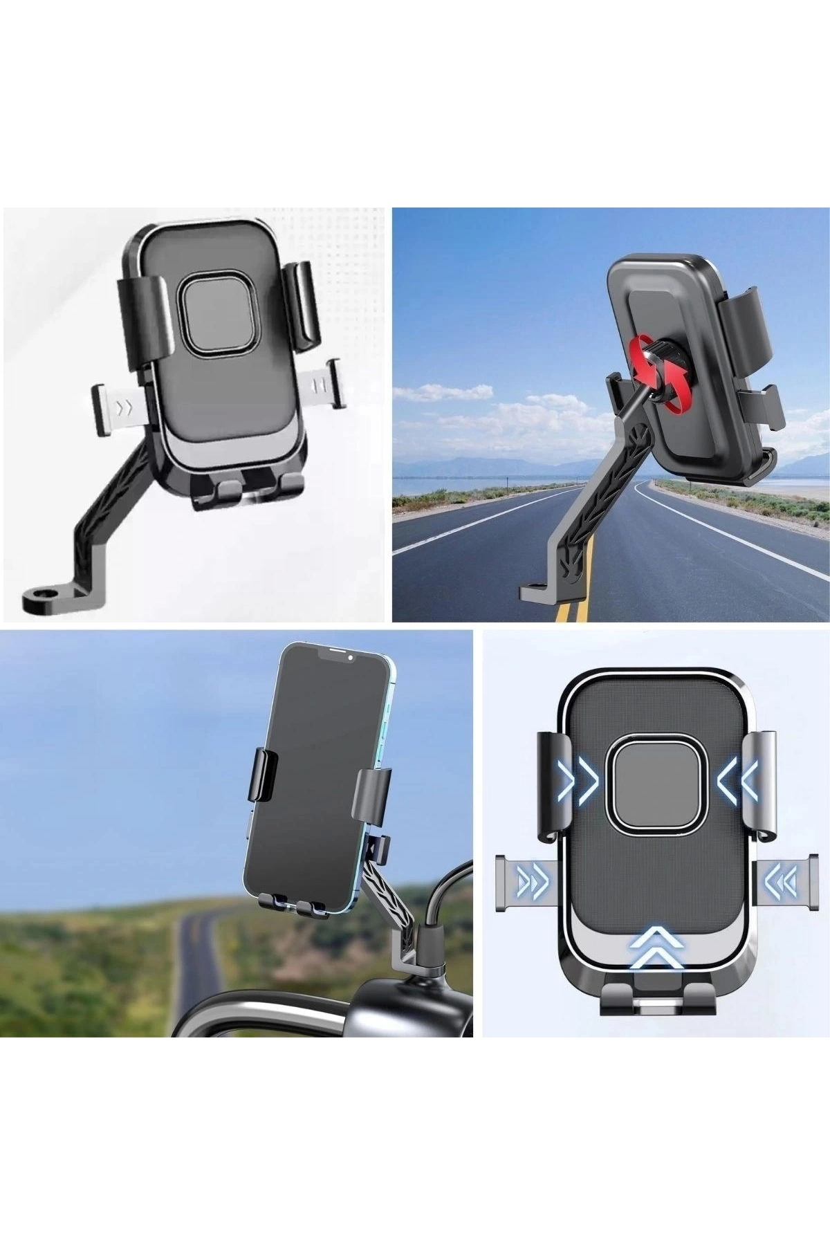 resimler/genel/Motor,Motosiklet,Bisiklet ,Scooter İçin 360 Derece Dönebilen Dikiz Aynası Versiyonu Telefon Tutucu A
