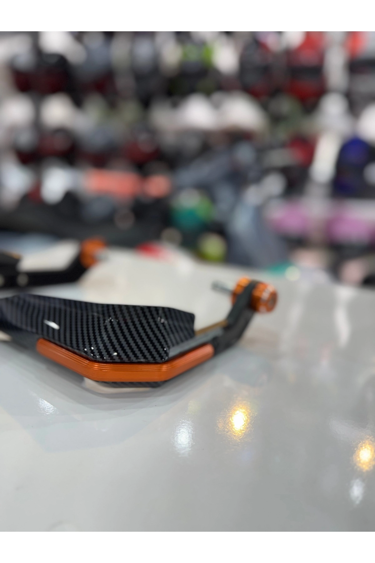 resimler/genel/Motosiklet Elcik Manet Koruma Üniversal- Carbon Turuncu