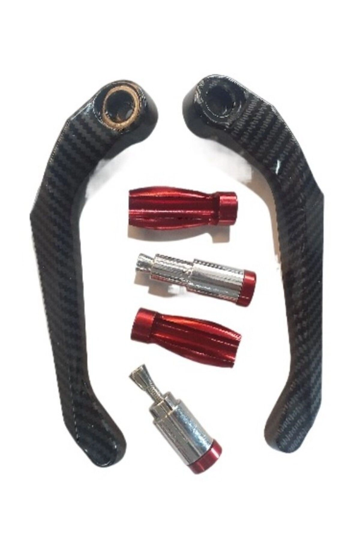 resimler/genel/Motosiklet El Koruma Manet Set Alüminyum Carbon Detay Kırmızı