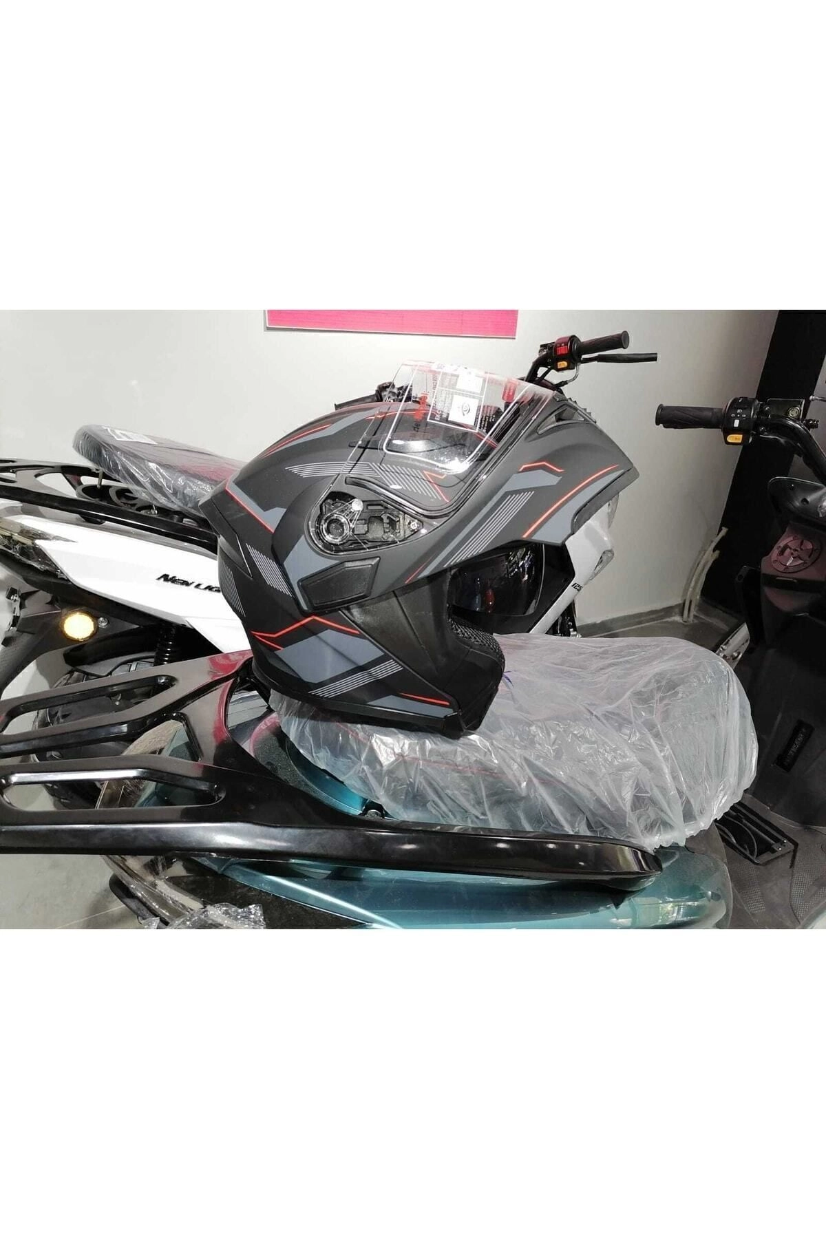 resimler/genel/jiekai Jk 902 Mat Siyah-orange Güneş Vizörlü Çene Açılır Kask