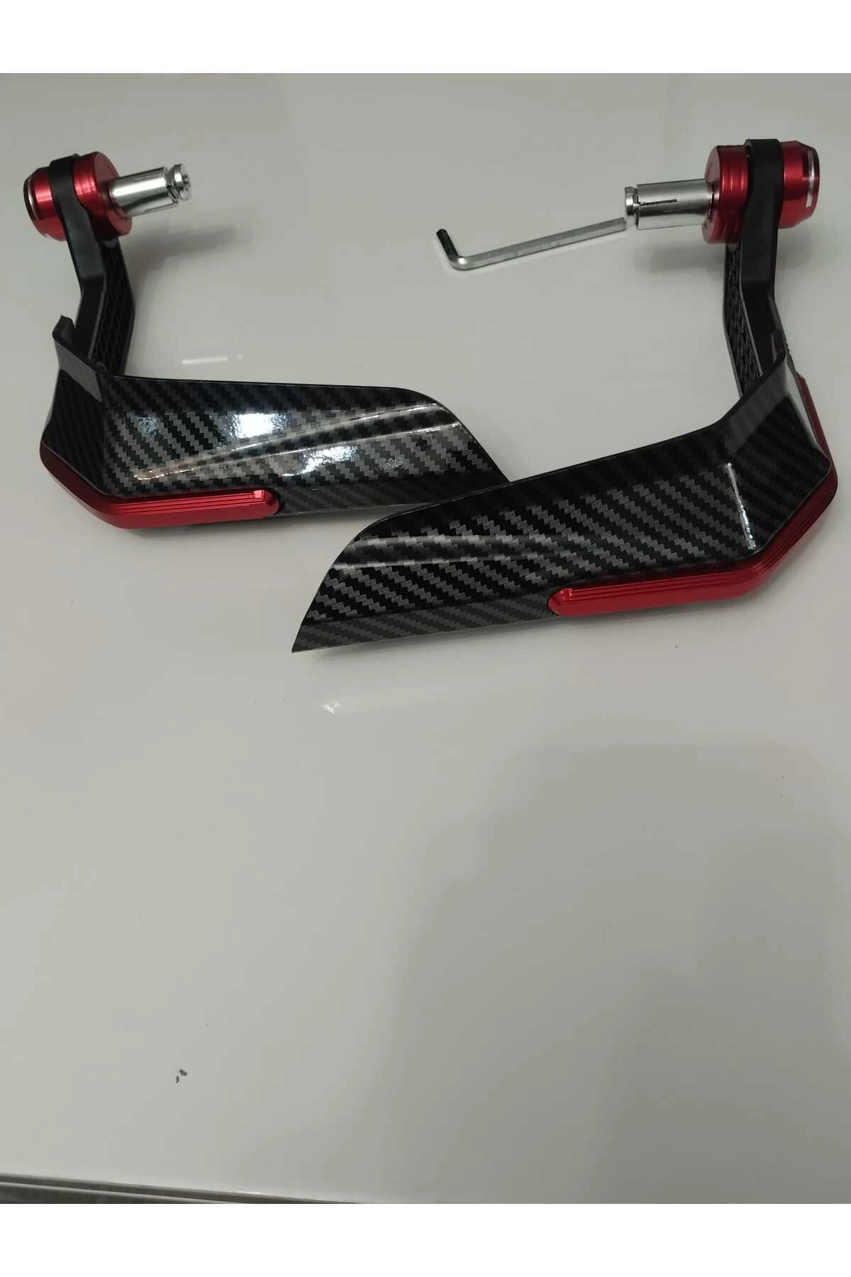 MANET KORUMA KARBON DESEN RÜZGAR KORUMA KIRMIZI RENK ÜNİVERSAL N MAX X MAX T MAX PCX R25 MT25 NK250