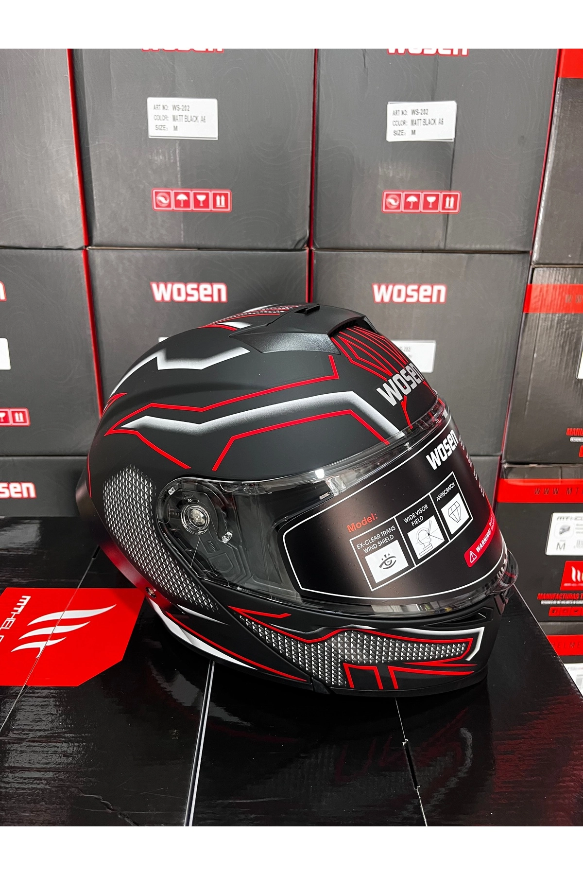 Ws 202 Çene açılır güneş gözlüklü kask sertifikalı