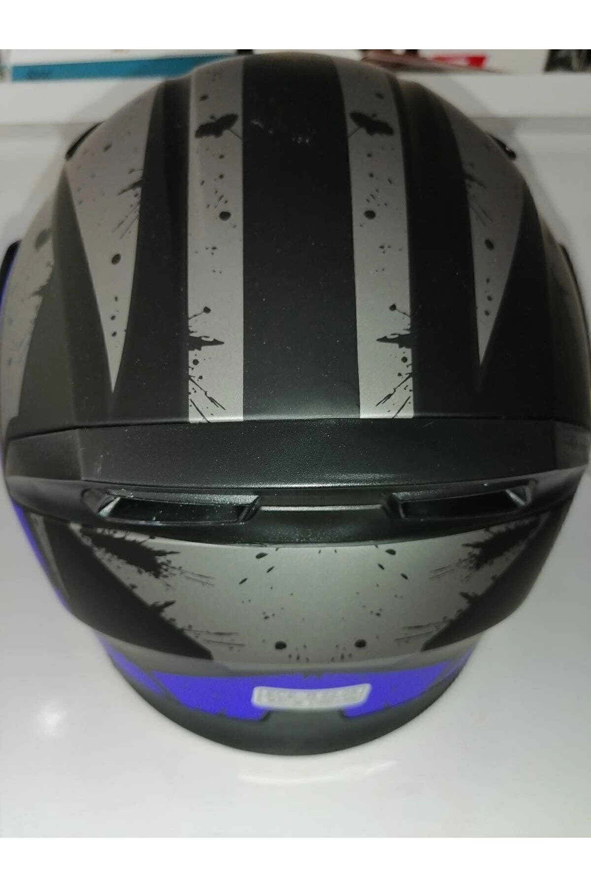 resimler/genel/Jk 902 Mat Mavi Mat Siyah Çene Açılır Kask