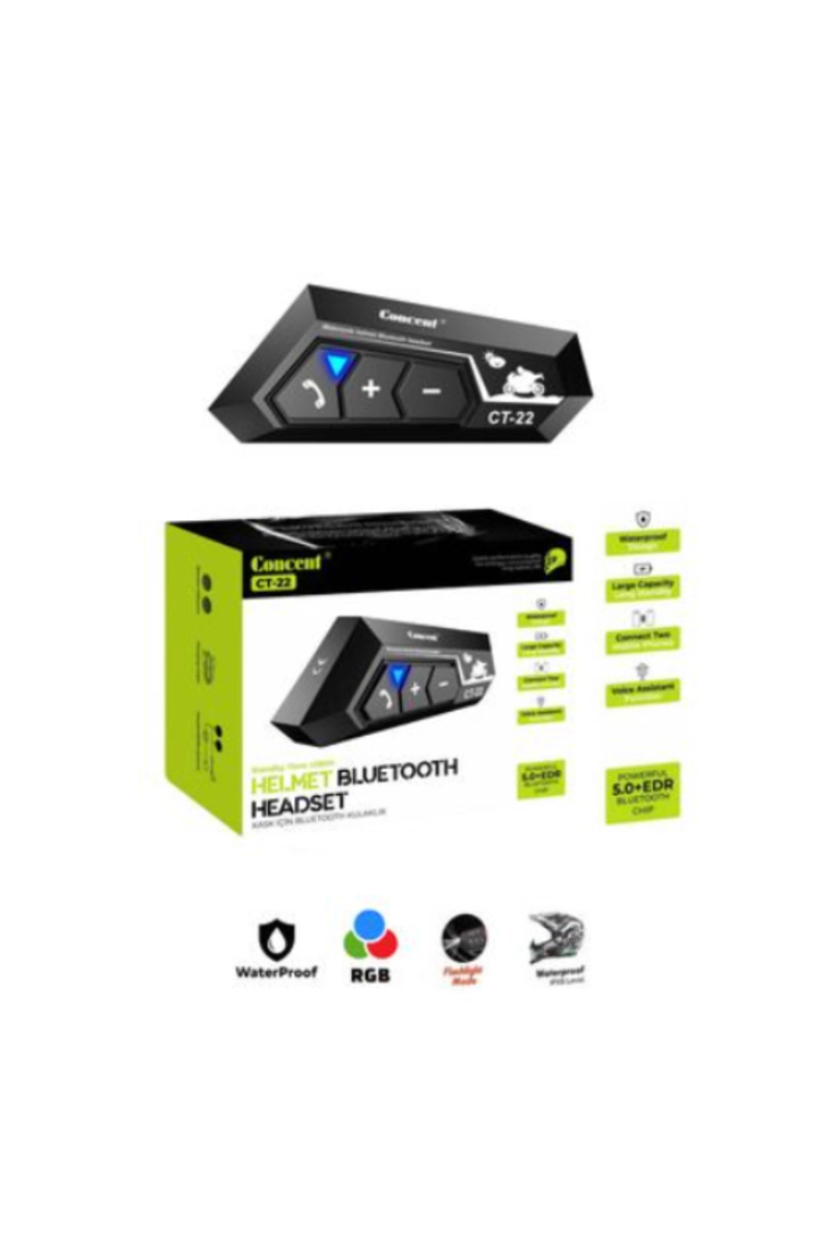 resimler/genel/Kask Kulaklığı ct22 Bluetooth 5.0 Motosiklet Mikrofonu, Kask Için Kulaklık Bluetooth Interkom