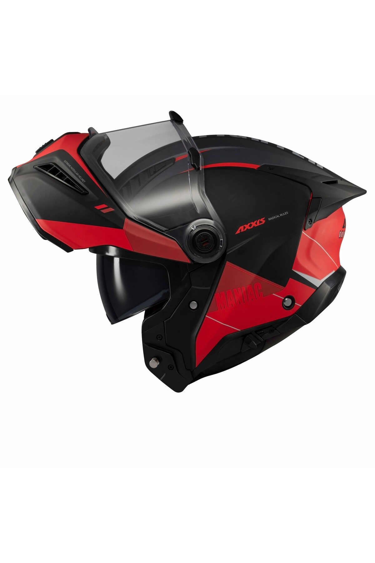 resimler/genel/Ghostfighter SV Maniac B5 Black Red Motosiklet Çene Açılır Kask