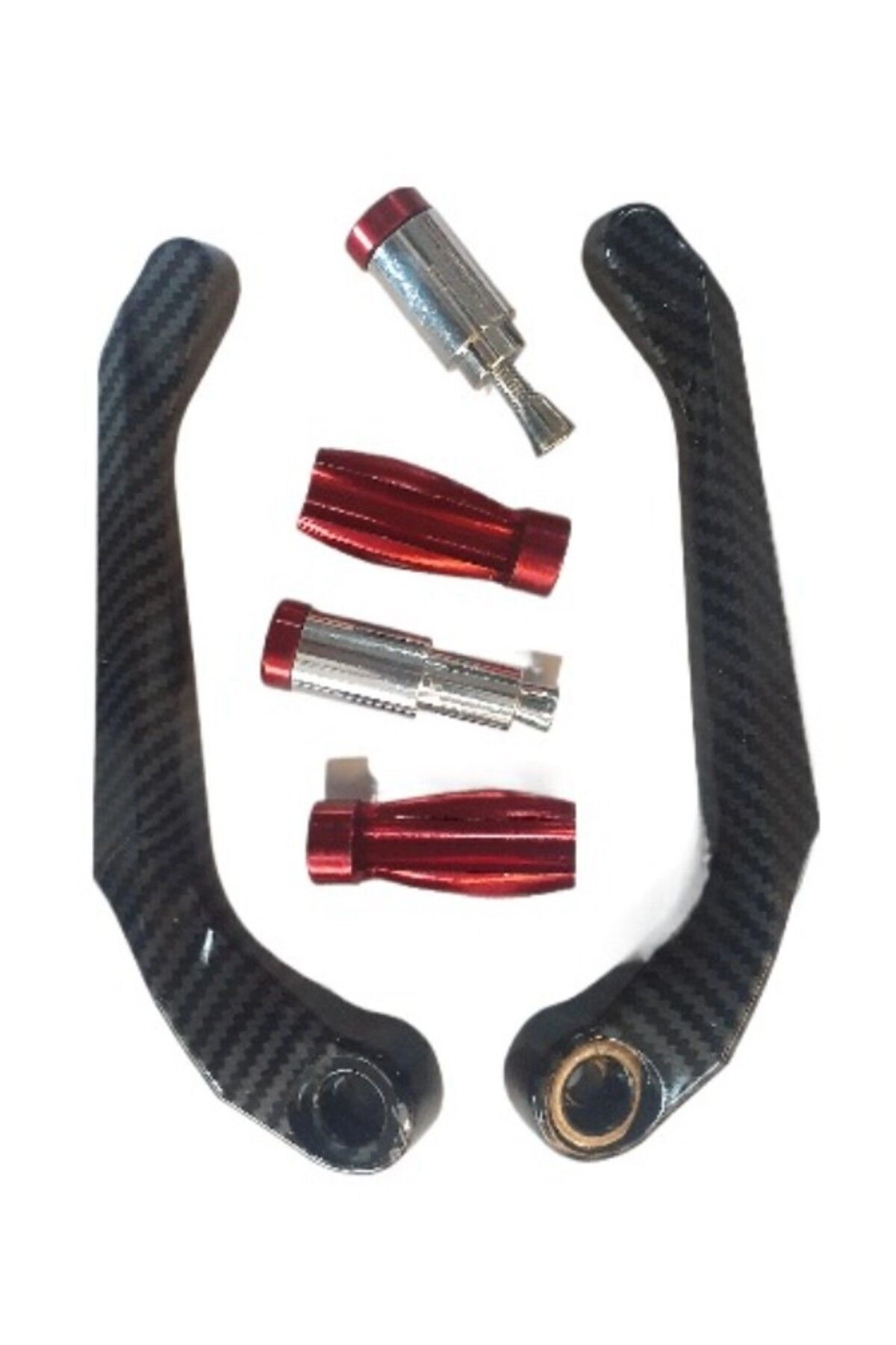 resimler/genel/Motosiklet El Koruma Manet Set Alüminyum Carbon Detay Kırmızı
