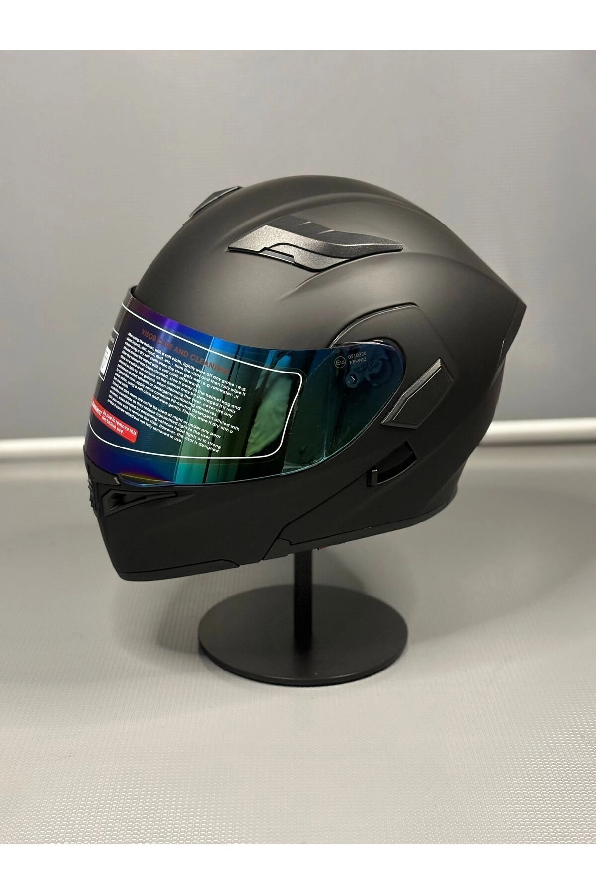 resimler/genel/Scharf Jk-902 Güneş Vizörlü Çene Açılır Kask + DeepBlue Vizör