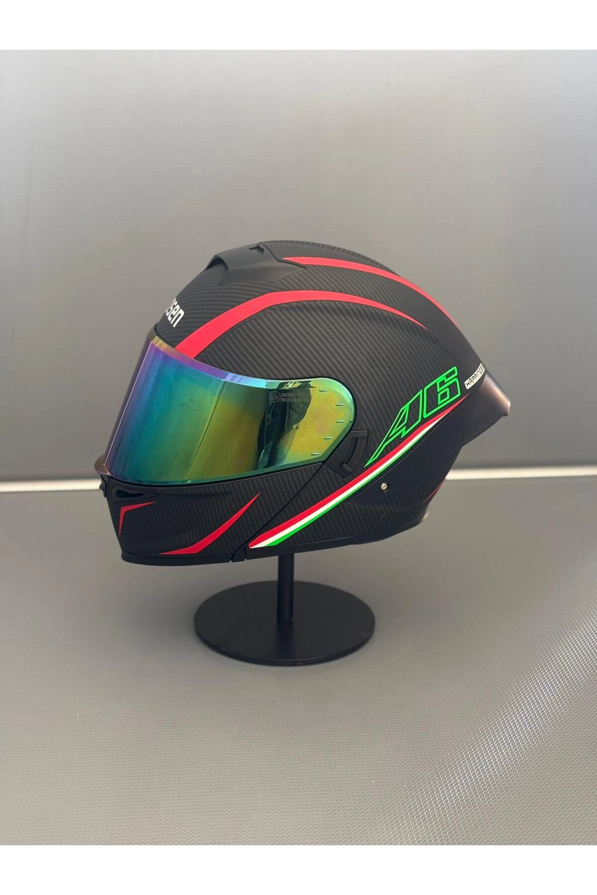 resimler/genel/Ws-202 Güneş Gözlüklü Çene Açılır Kask Siyah Vizörlü A6