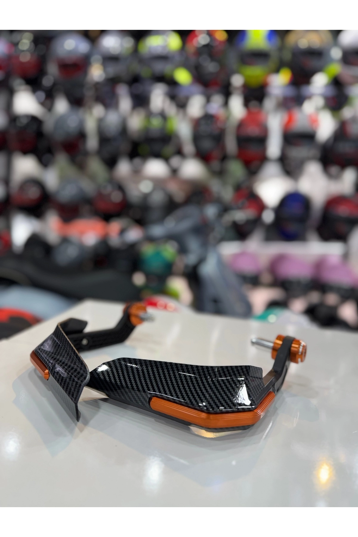 resimler/genel/Motosiklet Elcik Manet Koruma Üniversal- Carbon Turuncu