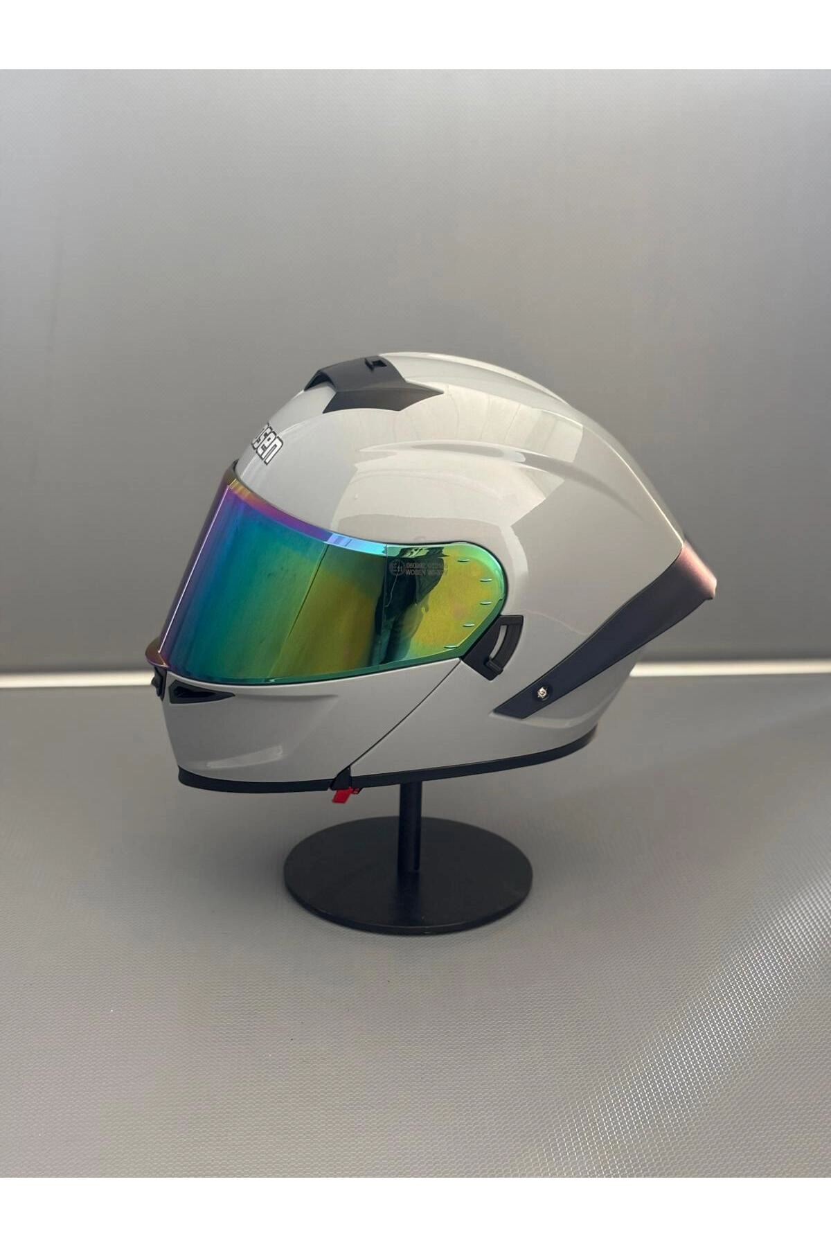 resimler/genel/Ws-202 Güneş Gözlüklü Çene Açılır Kask (Siyah Vizörlü) Cement Grey