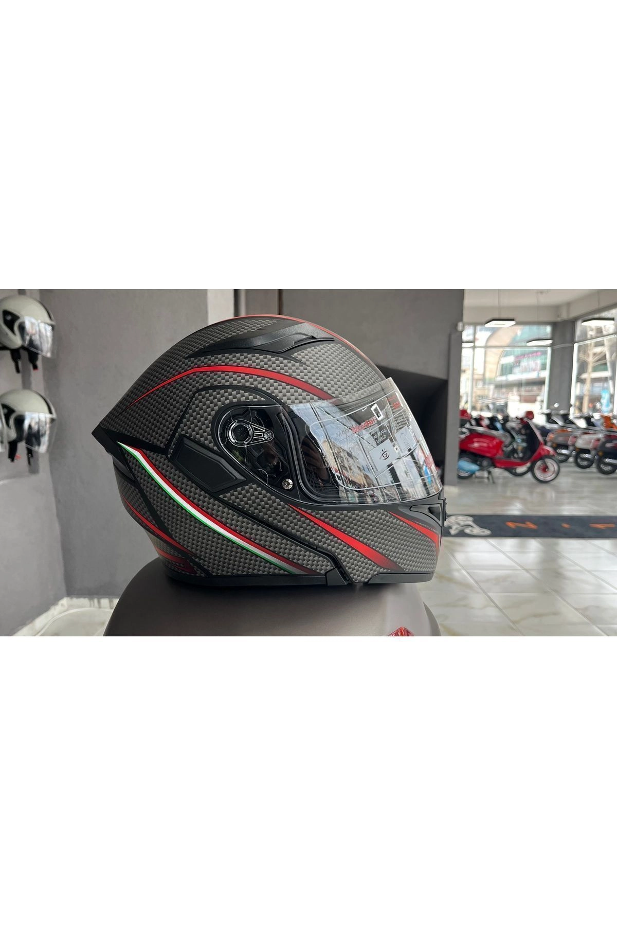 resimler/genel/Jk 902 Mat Siyah-orange Güneş Vizörlü Çene Açılır Kask