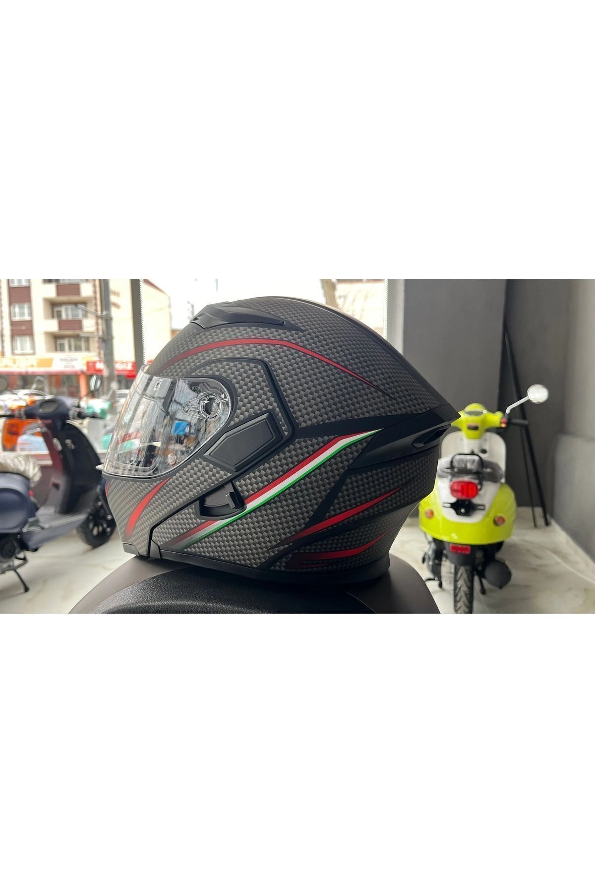 Jk 902 Mat Siyah-orange Güneş Vizörlü Çene Açılır Kask