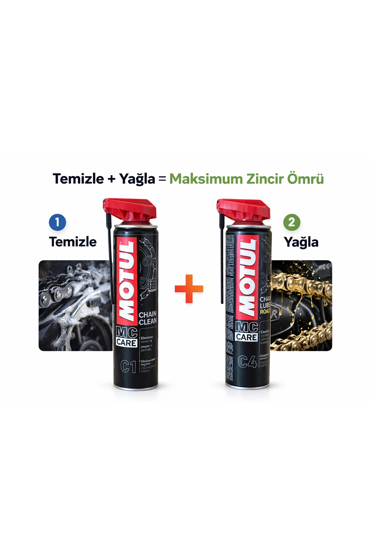 C1 & MOTUL C4 Zincir Temizleme Fırçası Hediye