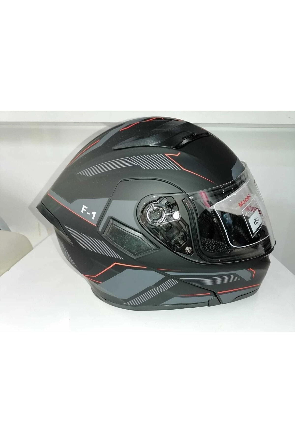 resimler/genel/jiekai Jk 902 Mat Siyah-orange Güneş Vizörlü Çene Açılır Kask