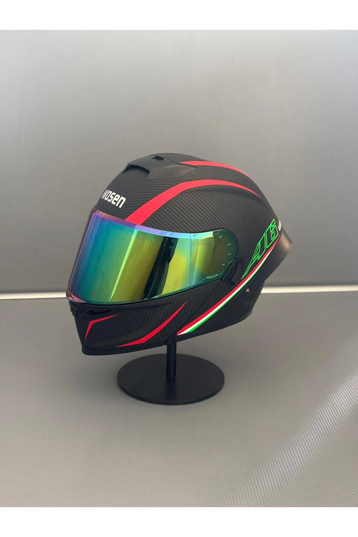 Ws-202 Güneş Gözlüklü Çene Açılır Kask Siyah Vizörlü A6