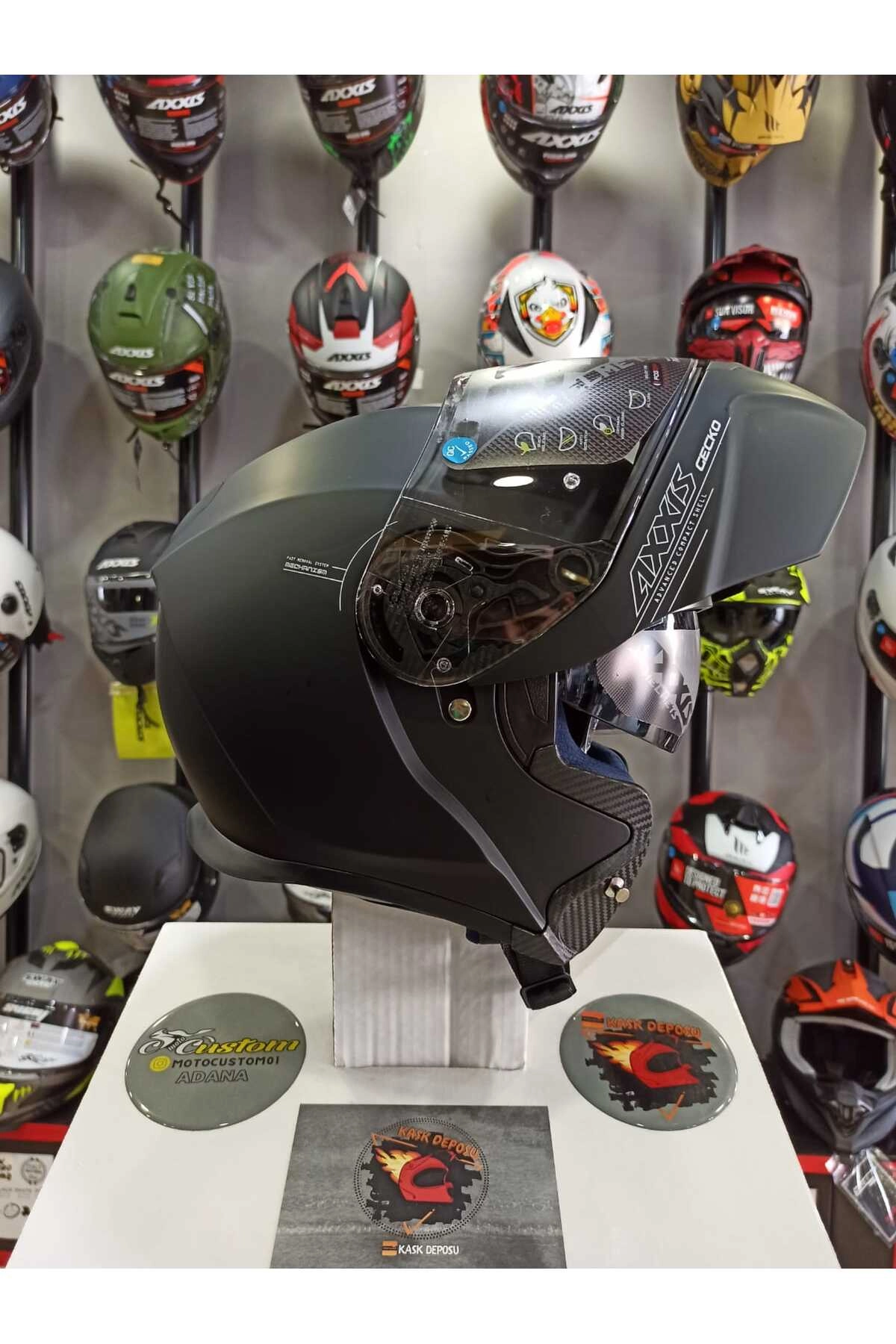 Gecko SV A1 Mat Siyah Çene Açılır Kask
