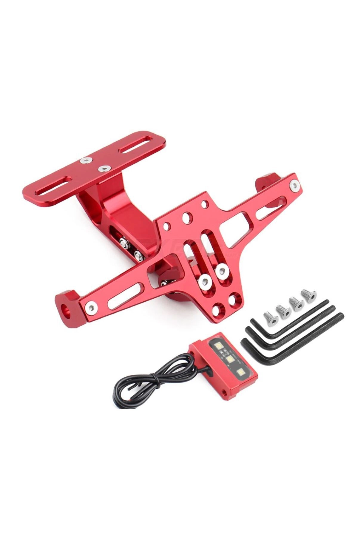 Katlanabilir Arka Plakalık - Led Işıklı - Cnc Metal - Parlak Renkler - Kırmızı