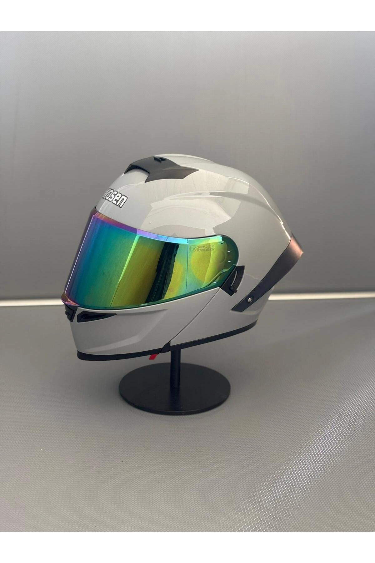 Ws-202 Güneş Gözlüklü Çene Açılır Kask (Siyah Vizörlü) Cement Grey