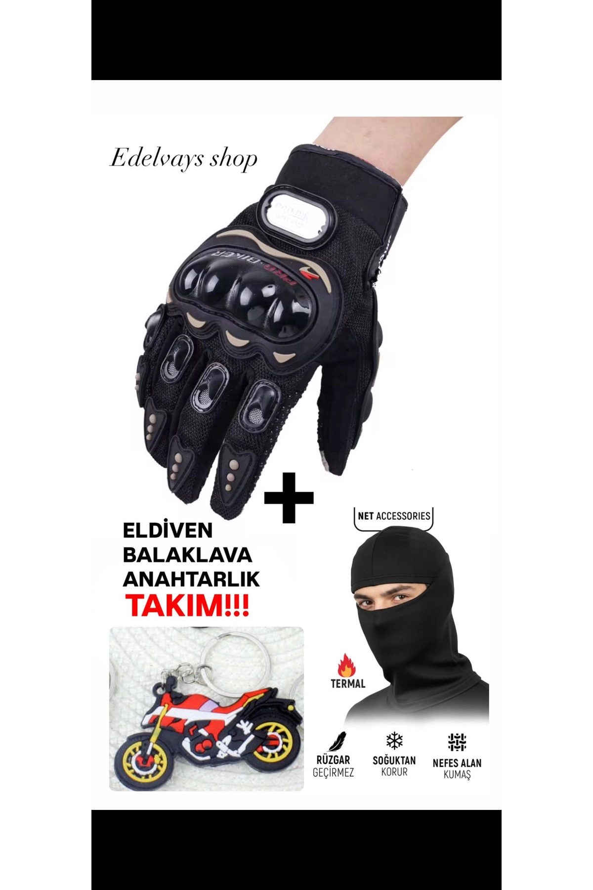 Pro Biker Motor - Bisiklet Eldiven Elastik Kumaş