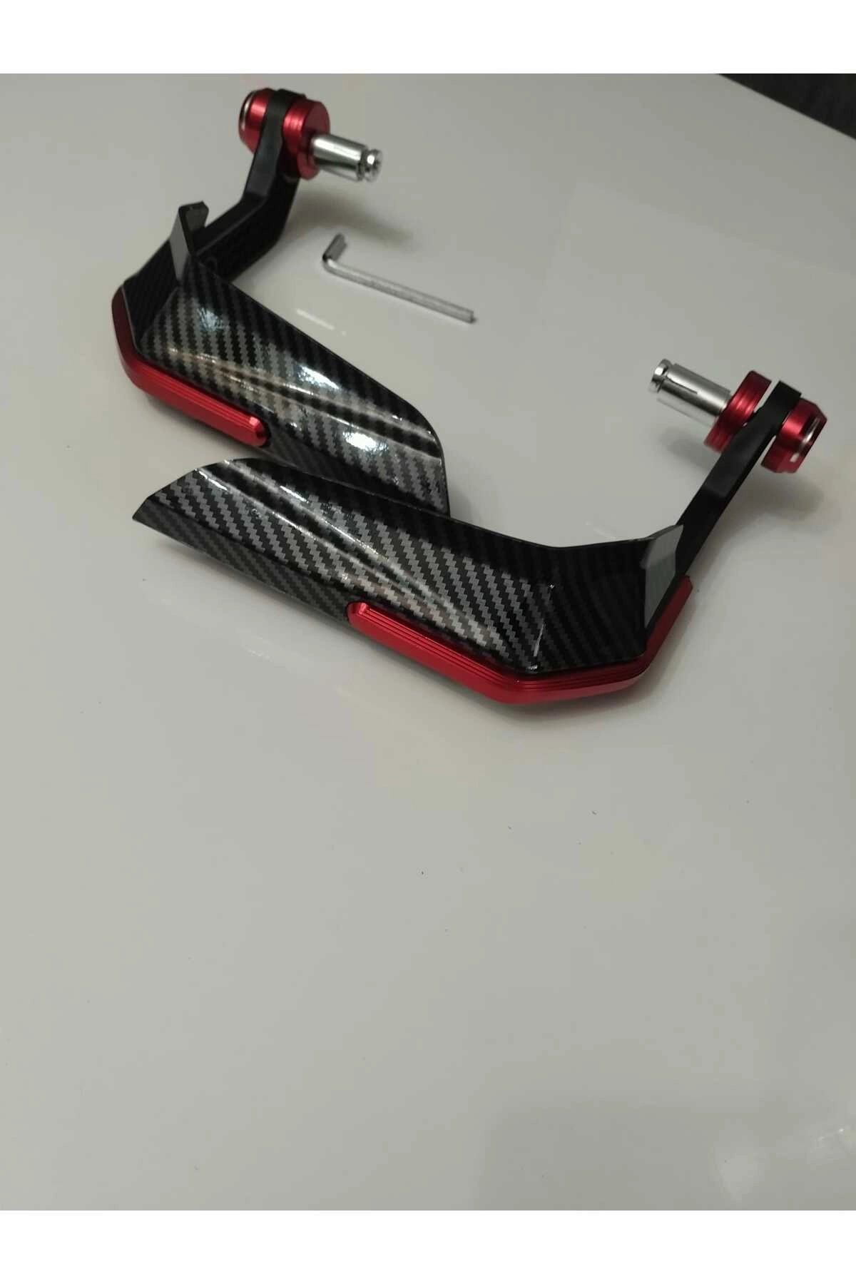 MANET KORUMA KARBON DESEN RÜZGAR KORUMA KIRMIZI RENK ÜNİVERSAL N MAX X MAX T MAX PCX R25 MT25 NK250