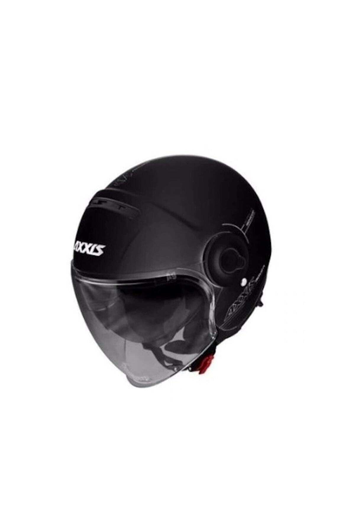 Raven Sv Solid Matt Black Siyah Vizörlü Yarım Motorsiklet Kaskı