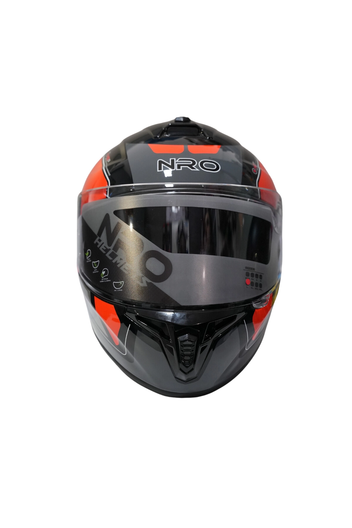 Nro X009 Kapalı Kask Kırmızı-Siyah