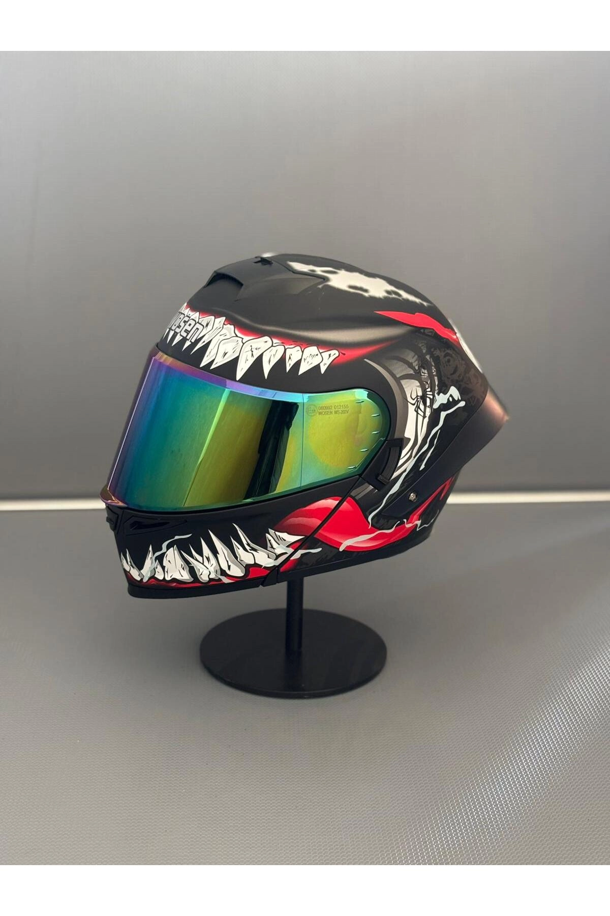 Ws-202 Güneş Gözlüklü Çene Açılır Kask Siyah Vizörlü H1